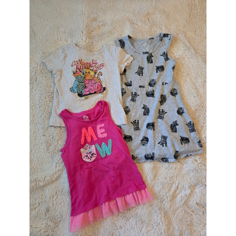 Girls Cat Lover Bundle size 6 Tank, Shirt & Dress